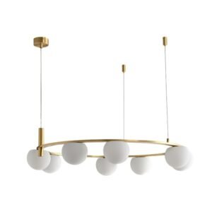 Minimalist modern copper or Iron circular ring lamp art living room bedroom dining room lamp designer Bauhaus chandelier 1