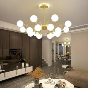 Nordic Crystal Spherical Chandelier E27 Lamp Holder Glass Postmodern Led Chandelier Lighting For Living Room Bedroom Dining Room 1