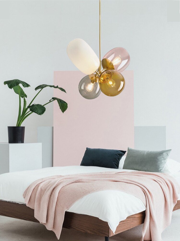 Glass Pendant Light Candy colors pendant Lamp Design Deco Nordic Led Hanging Light Fixtures Bedroom Luminaire Suspension lamp 1