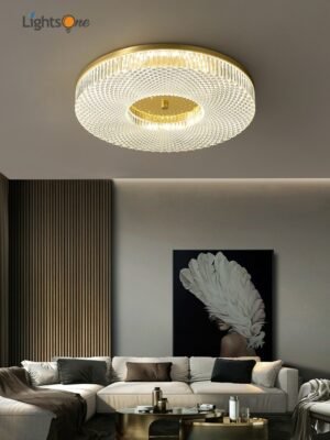 Light luxury ceiling light round bedroom lamp simple balcony room lamp aisle all copper ceiling lamp 1