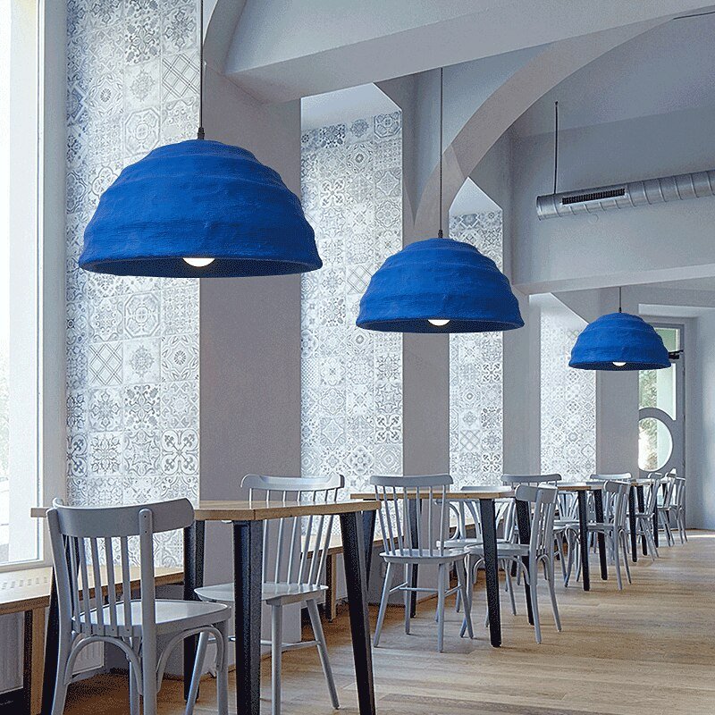 Wabi Sabi Japanese Style Chandelier Creative Restaurant Table Lighting Klein Blue Bar Decoration Handmade Designer Pendant Lamps 5