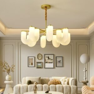 U-shaped  Chandeliers Modern Acrylic LED Pendant Lights Living Room Restaurant Kitchen Gold Metal Pendant lamp 1