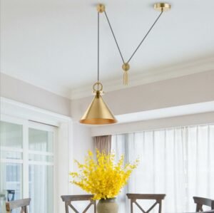 Nordic restaurant pulley  Pendant light  golden hanging lamp For bar lifting chandelier modern retractable bedside  Lamp Fixture 1