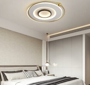 Modern led art ceiling lamp creative living room bedroom lamp  warm and simple ring study lamp Light Fixtures 1