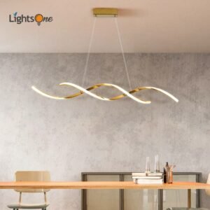 Nordic minimalist art pendant lamp creative light luxury restaurant bar designer front desk long shape helix pendant light 1