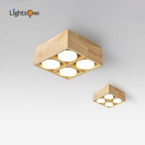 No main ceiling lamp living room spotlight surface mounted downlight Japanese-style log box bold light grille ceiling light 1