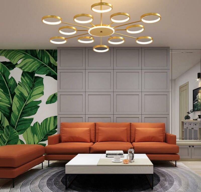 2020 new living room chandelier lighting  led  luxury black gold Hanging lamp Nordic   bedroom restaurant hotel decor Lamp 5