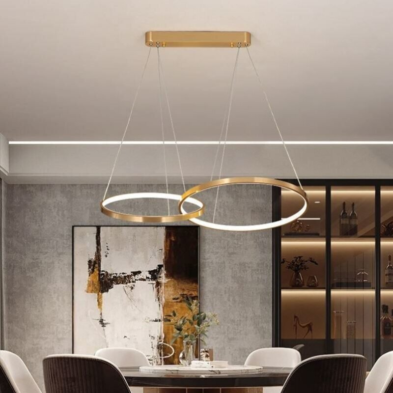 Nordic Light Luxury Restaurant Pendant Lamp Circle Combination Pendant Lamp Designer Ring To Ring Customization Villa Pendant 4