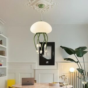 Cream style designer jellyfish chandelier minimalist and creative living room light, dining room art bedroom light 1