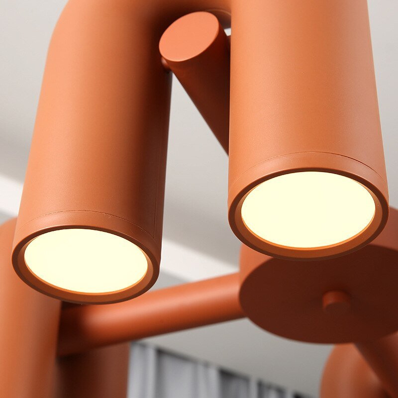 Nordic U Shape Simple Design Pendant Lights LED GU10 Bulb Black Gray Orange Ceiling Chandelier Living Room Decorative Luminaire 5