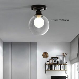 Nordic Creative Spherical glass ceiling lamp Cloakroom balcony hallway lamp Porch light G9 led 1