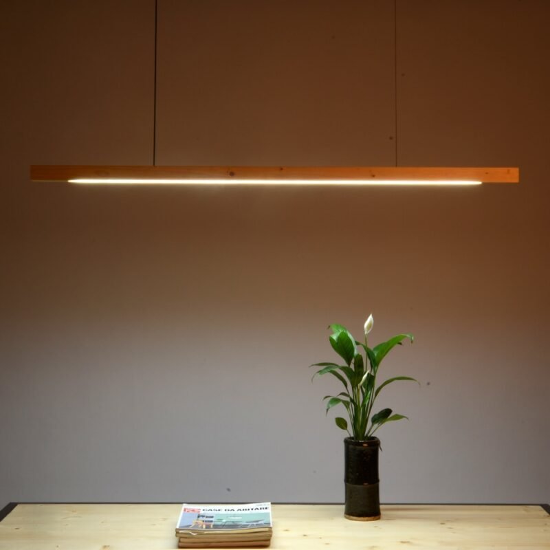 Nordic Black Walnut Dining Room Pendant Light  Dining Table Bar Office Simple Log Long Strip Pendant Lamp 3