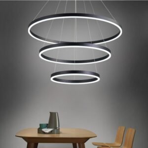 Modern Acrylic Living Room Pendant Light  80 60 40cm Round Ring Led Dining Table Office Bedroom Study Indoor Decorative Lamp 1