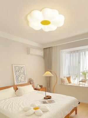 Children's room full spectrum eye protection ceiling lamp Warm and romantic cream flower master bedroom ceiling light 1