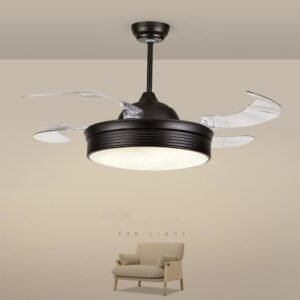 Invisible fan chandelier led simple modern inverter remote control ceiling fan restaurant bedroom silent fan Lamp lighting 1