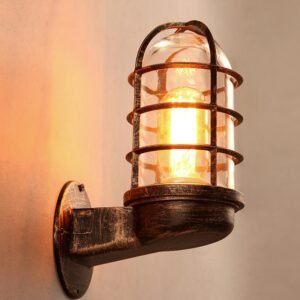 Unique  Vintage Industrial Wall Light Cage Guard Sconce Loft Wall lamp Retro Industry Wind Light Fixture Modern Wall Lamps Iron 1