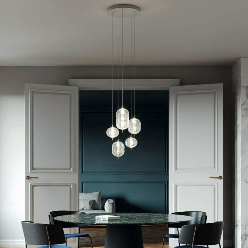 Light luxury creative designer pendant lamp bedside dining room table bar duplex staircase decorative glass pendant light 2