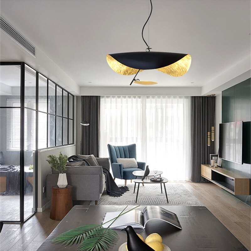 Italy Designer Modern UFO Luxury Pendant Light Iron Hanging Lamp For Living Room Bedroom Dining Bar Decor Nordic Kitchen Fixture 2