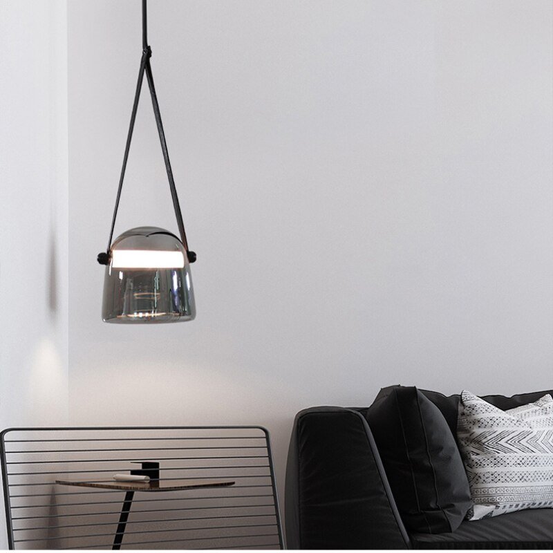 Nordic Glass Chandeliers, Living Room Led Belt Chandeliers, Bedroom Kitchen Lamps, Hanging Lamps, Home Decoration 2