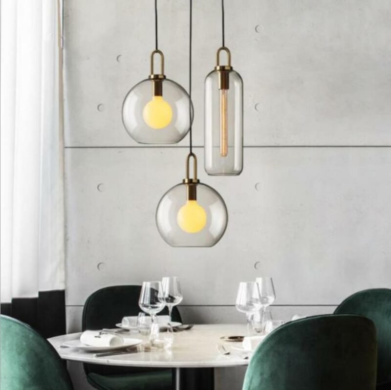 New Restaurant Pendant lights  Nordic minimalist Glass Ball lighting Lamp For Bedroom Bedside indoor Lighting Lamp Fixtures 2