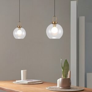Nordic light luxury hanging loft Glass ball Pendant Light industrial decor Lights Fixtures E27/E26 for bedroom Restaurant Lamp 1