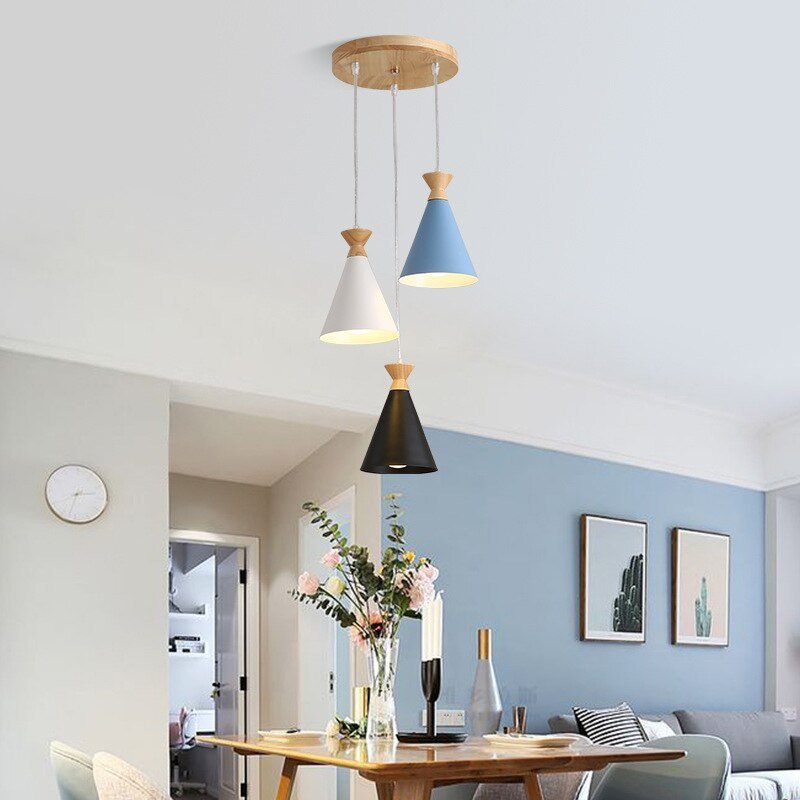 Minimalist Pendant Lights Modern Horn Shape Hanging Lamps Dining Table Kitchen Island Lighting Macaron Color Fixtures Bedroom 5