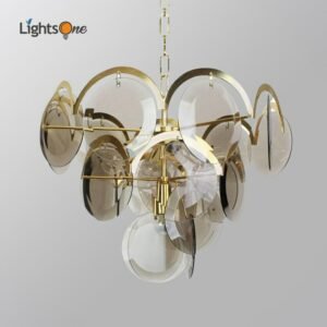 Post-modern living room dining room glass chandelier chandelier Nordic model room bedroom lamp 1