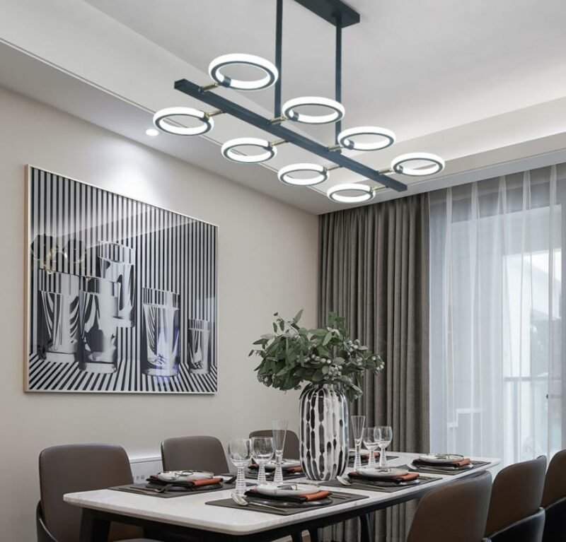 Nordic  Luxury Living Room Chandelier Lighting Modern Ultra thin Ring LED Chandelier For Bedroom Dining Indoor Lamps Fixtures 5