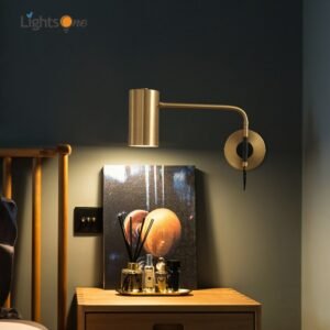 All copper Nordic bedroom bedside wall light luxury personality living room long arm wall lamp 1