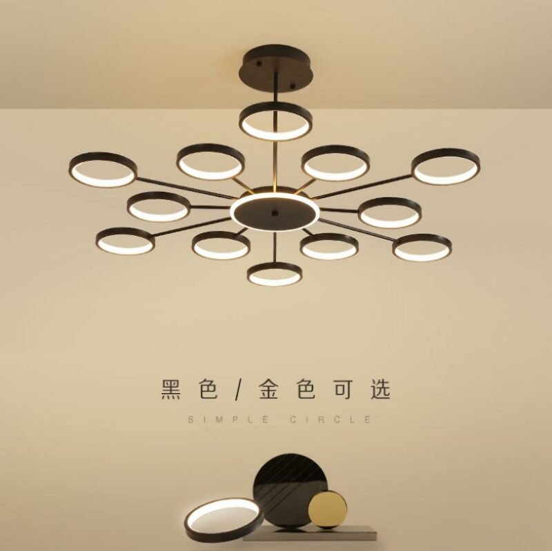 2020 new living room chandelier lighting  led  luxury black gold Hanging lamp Nordic   bedroom restaurant hotel decor Lamp 1