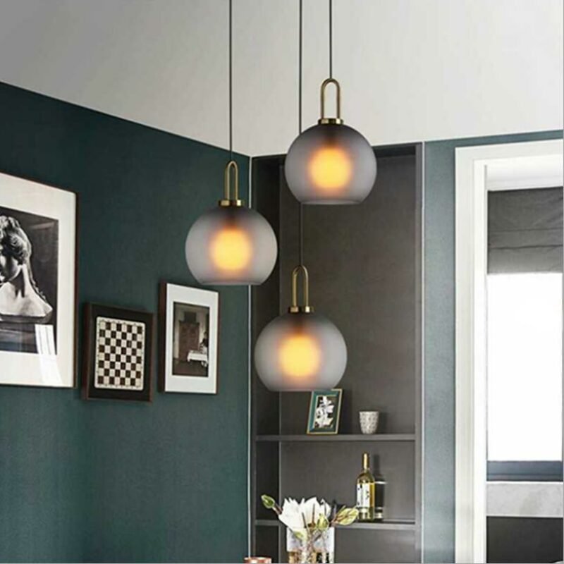 New Restaurant Pendant lights  Nordic minimalist Glass Ball lighting Lamp For Bedroom Bedside indoor Lighting Lamp Fixtures 5