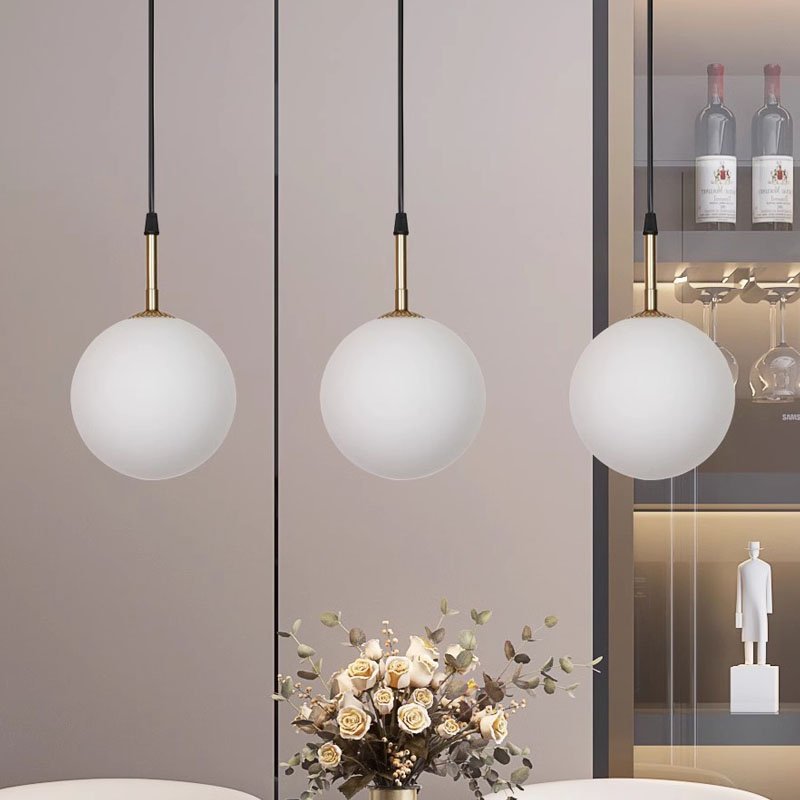 WADBTY Modern Glass Ball Pendant Light Nordic Minimalist Hanging Lamp Ceiling Decoration Lighting Living Bedroom Dining Room 2