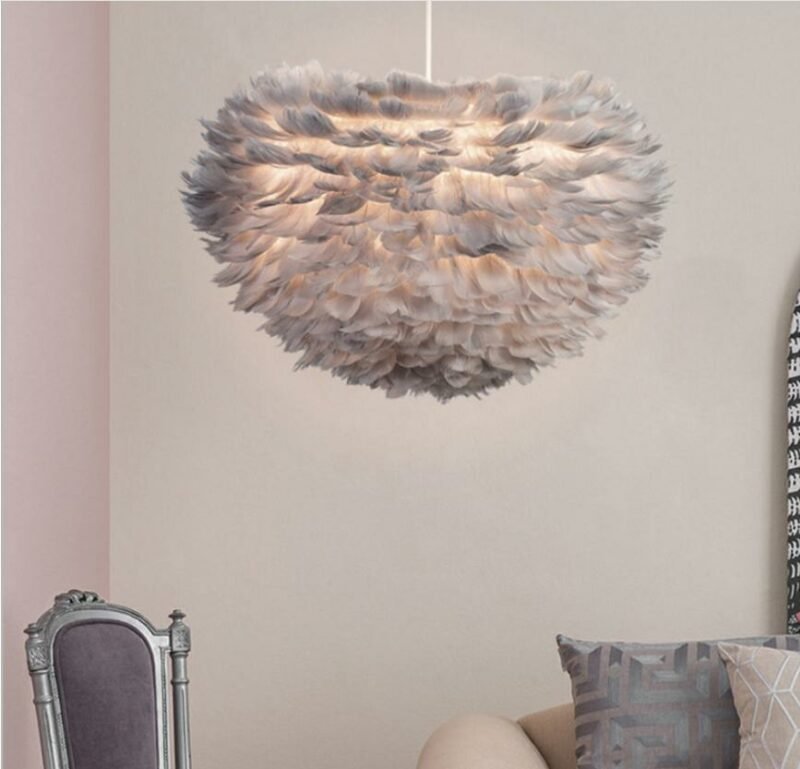 New FeatherPendant light for living room Nordic creative art warm and romantic hanging lamp For bedroom Children room   Fixtures 3