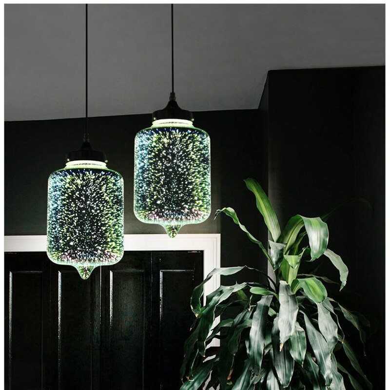 Post-modern 3D Colorful Glass ball Pendant lights Nordic Starry Sky lamp for Restaurant BedRoom decoration Industry light night 5