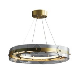 Post-Modern Designer Copper Glass Pendant Lights Simple Luxury Round Suspension Luminaire for Living/Dining Room Decor Bedroom 1