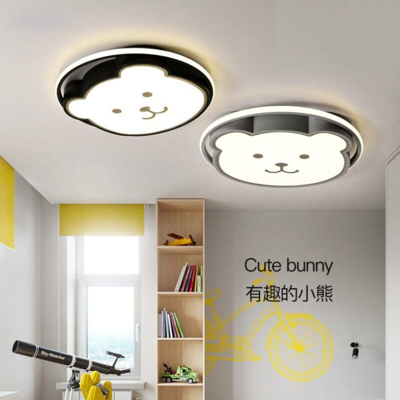 New  Cute Bunny  Ceiling Light For Living Room Home Led  Panel Light Lamp For Children's Room  Bedroom Light Fixture lampara dor 1